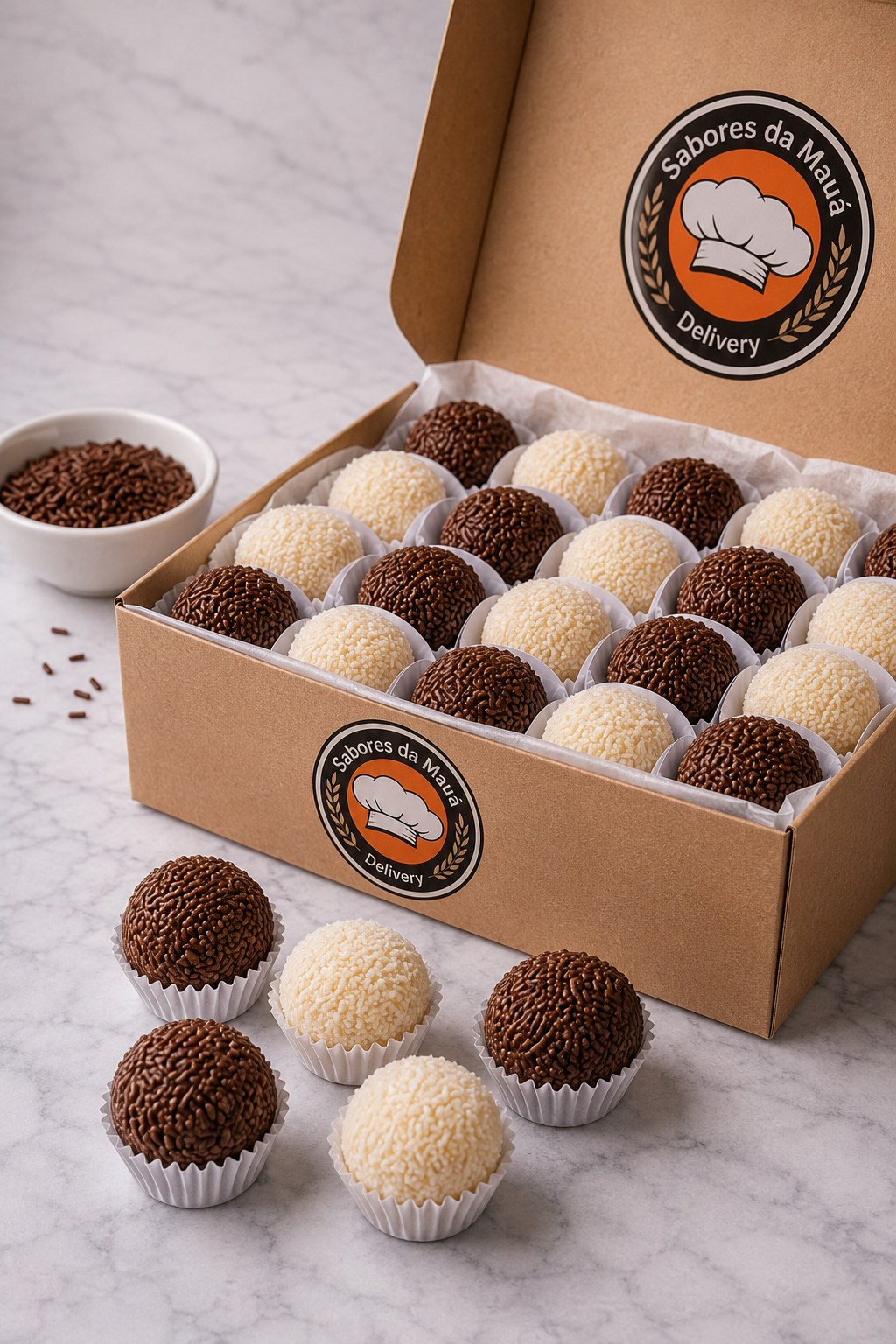 Brigadeiro ou Beijinho de Coco com Granulado Gourmet